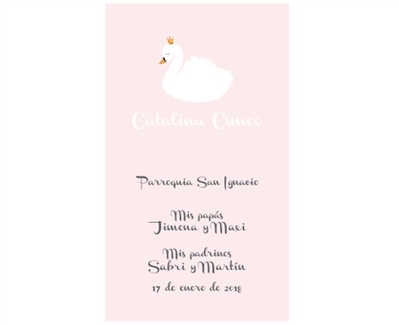 Estampita Cisne 12u